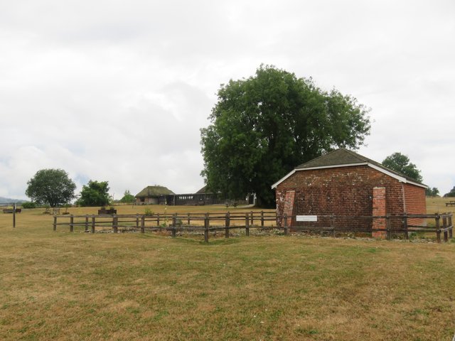 The old huts in the background house the Roman remains.