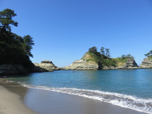 The beach and the islands.