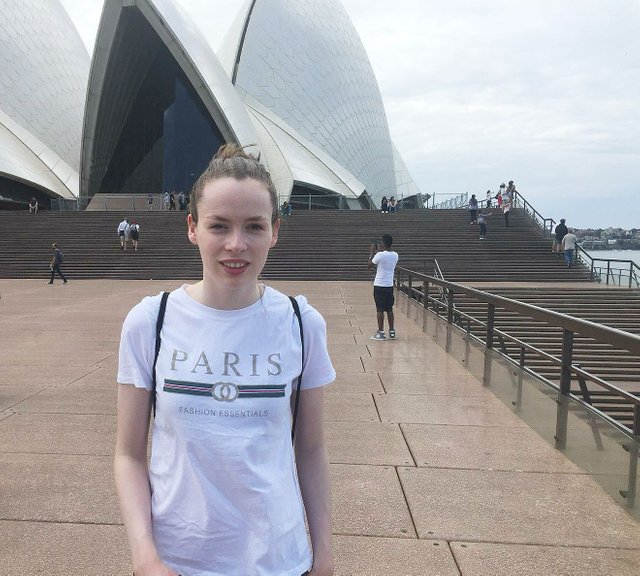 My sister wearing a Paris-T-Shirt in Sydney ;)