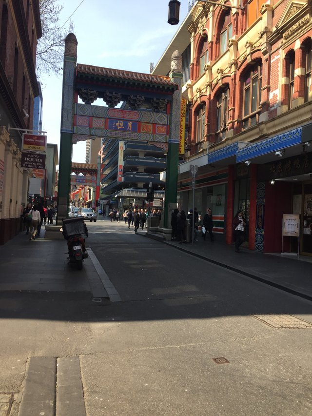 The entrance gates to china town