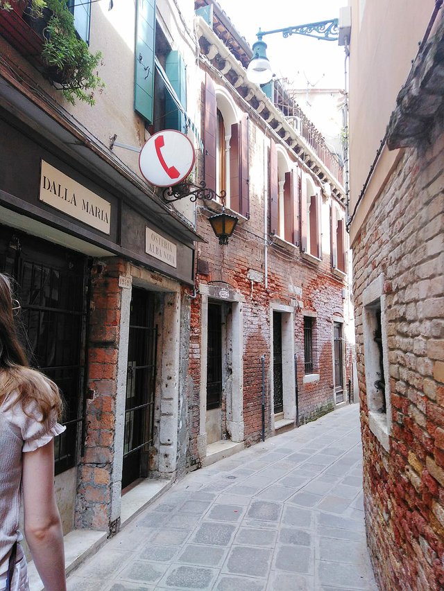 On the left two of few local shops in Venice 