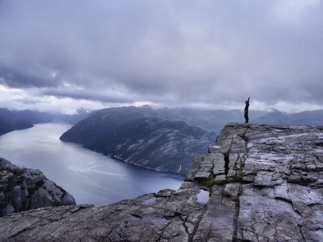 Down there the fjord.