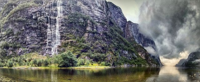 A waterfall at Lysebotn