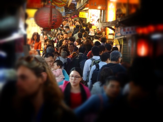 The mainstreet of a night market