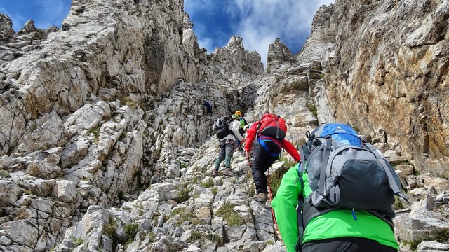 The last steps up are steep as a wall