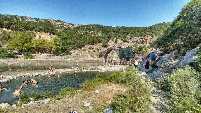 The pool right beneath the bridge