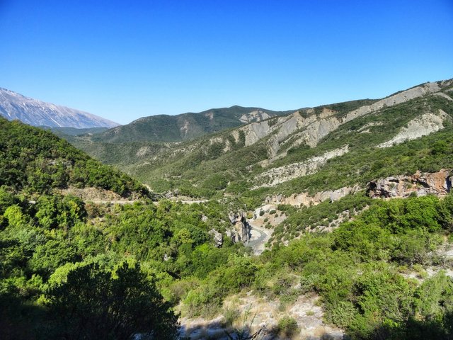 View from the hills to the river Lengarica - in the middle of the picture