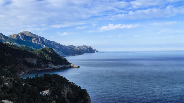 A view along the coastline