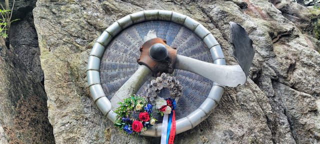 The propeller of the crashed plane