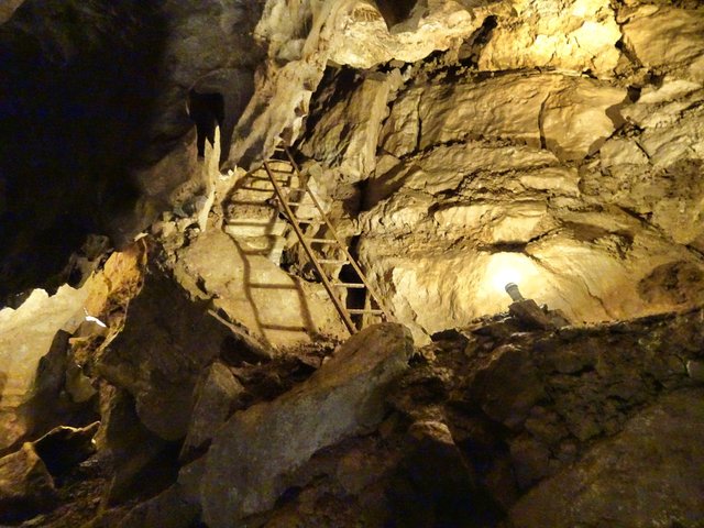 The ladder Josef Kovalčik used to come into the cave