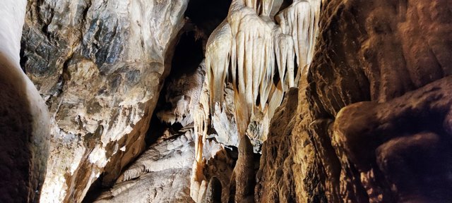 White stalactites