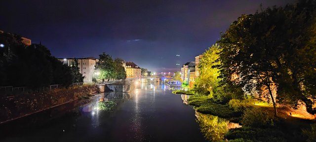 The river Oder, polish Odra by night