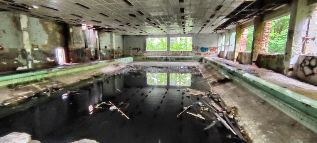 The ruined swimming pool