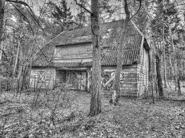 Brauns house in black and white