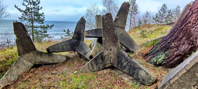 On a beach in Poland this remainings are forgotten