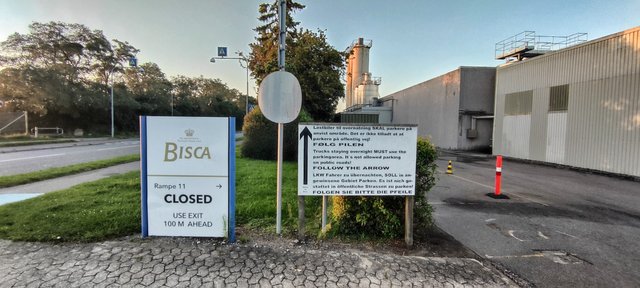 Industrial park on the north side of Stege. On the left the start of the Camøno Trail