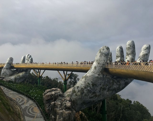 Golden Bridge "In the Hands of God", Ba Na Hills Park, Danang, Vietnam