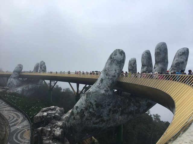 Golden Bridge "In the Hands of God", Ba Na Hills Park, Danang, Vietnam