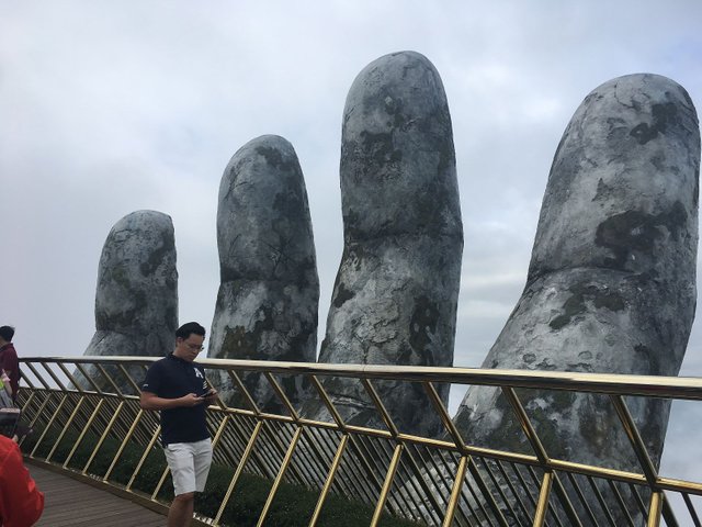 Golden Bridge "In the Hands of God", Ba Na Hills Park, Danang, Vietnam