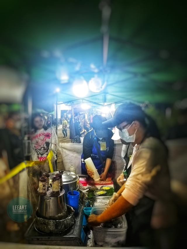 Puto-bumbong or steamed rice cake stall