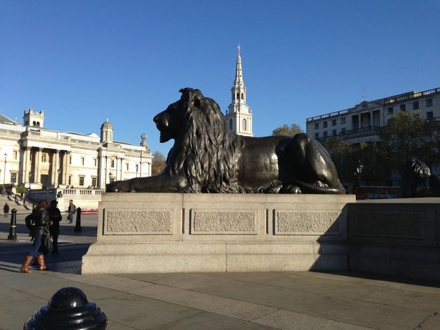 Huge Lion’s Sculpture made by Bronze called Landseer Lions, these are huge in size like 3 or 4 people’s size in length!