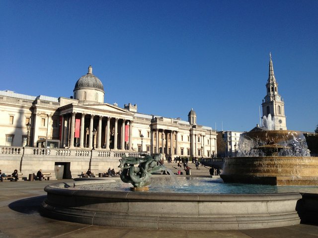 A Beautiful Afternoon at Trafalgar Square, London
