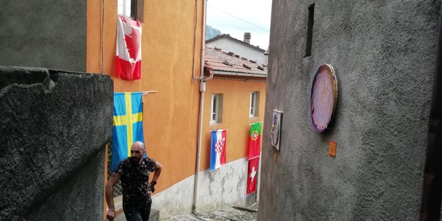 The street of the flags with colorful flag from all the world, like the people who visit vico pancellorum.