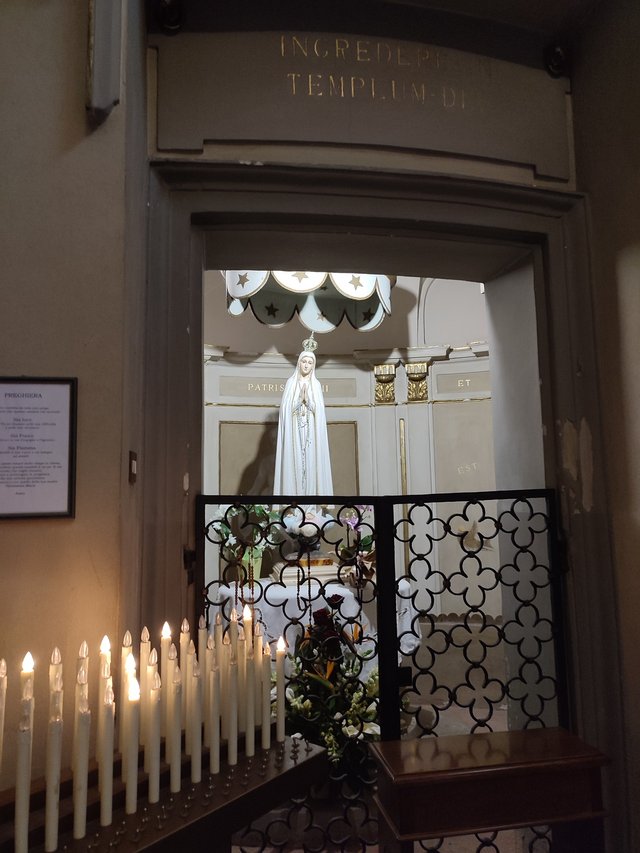 Holy mother with candles.