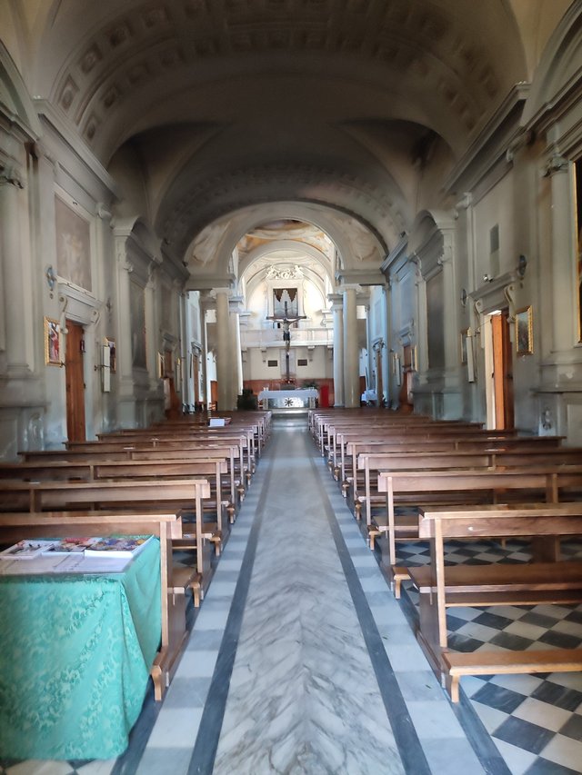 The inside of the church.