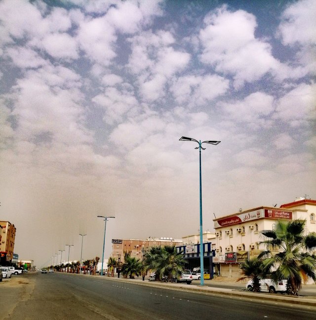 The busy street before is now empty