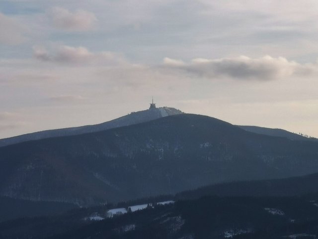 TV transmitter tower on Lysá hora.