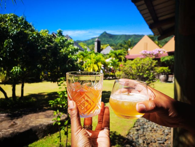 This was our cocktails made by the barman there !!! if you’re not used to spirits or a social drinker but want to sample the blend of rum - ask for a light cocktail :-))