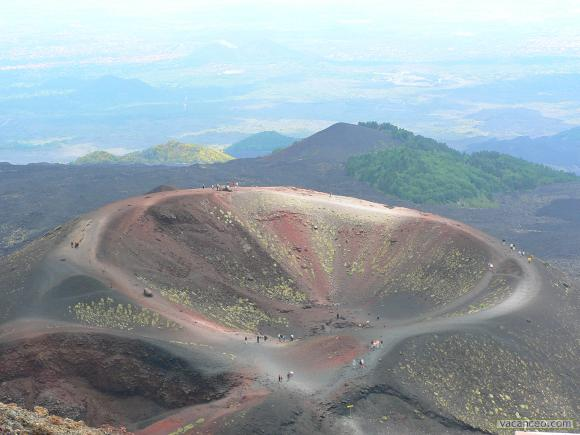 Etna covers an area of 1,190 km² (460 sq mi) with a basal circumference of 140 km. This makes it by far the largest of the three active volcanoes in Italy, being about two and a half times the height of the next largest, Mount Vesuvius.
