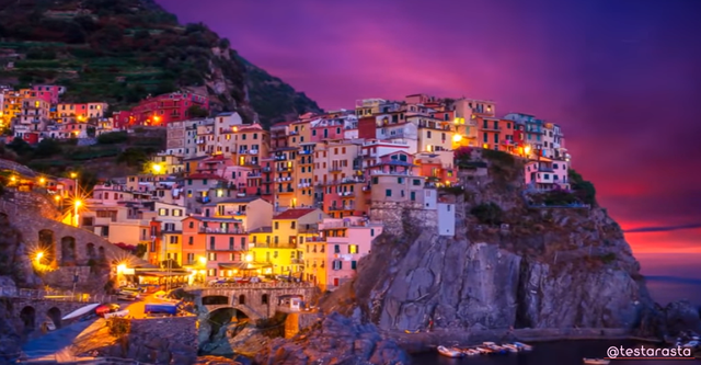 Night view of Manarola.