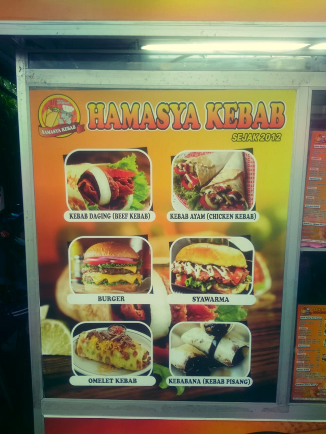 Image of kebab dishes with various menus served from banana kebabs, meat kebabs, chicken kebabs, burgers and shawarma