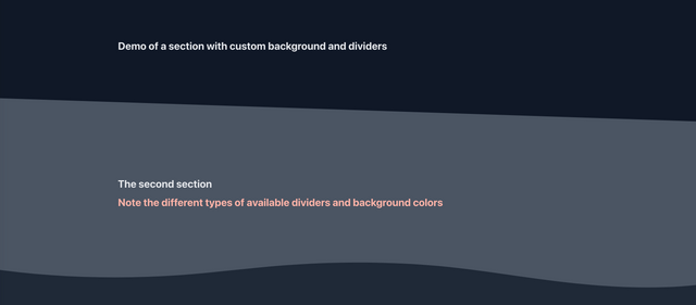 Sections: Customize the background color and divider of a section. You can add any custom widgets inside the section that are available outside the section