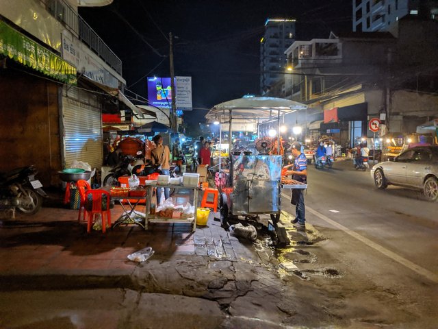 Outdoor BBQ stalls like this one are common but delicious.