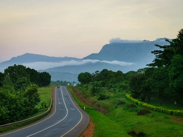 The road from Dar Es Salaam to Arusha, Tanzania 