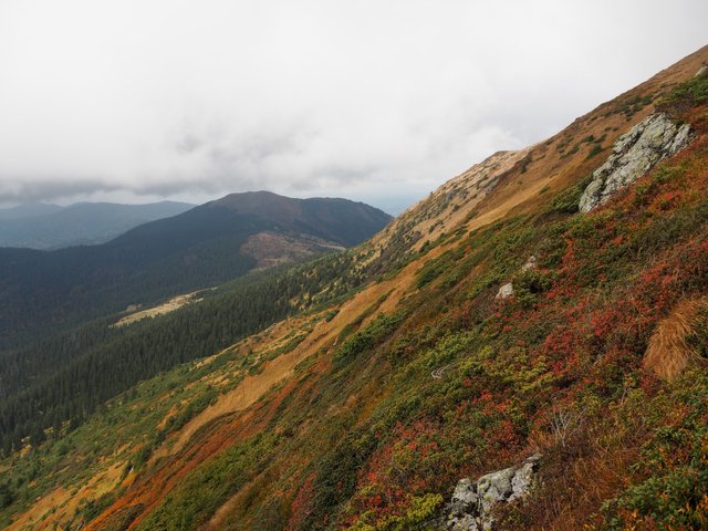 Steep mountain slope