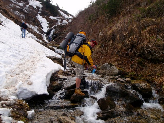 We take water from a mountain stream