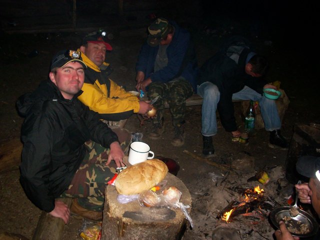 Our dinner by the fire