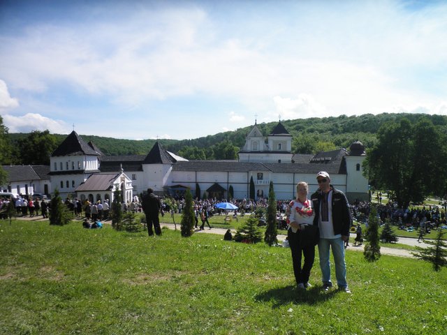 My wife and I are on the background of Univ Lavra