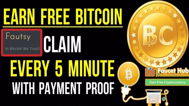 Fautsy Bot Bitcoin Faucet Claim 5 Free Satoshi Every 5 Minutes - 