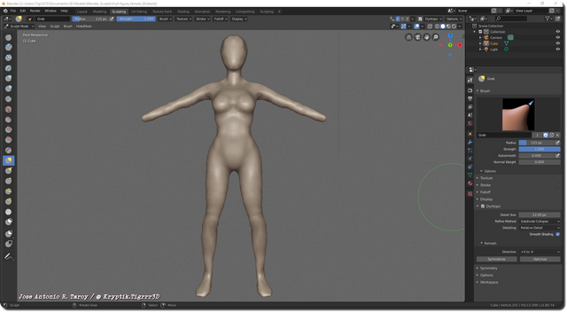 My First Attempt at Sculpting A Full Female Figure in Blender 2.80