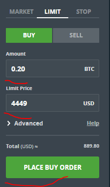 how to place buy order on gdax