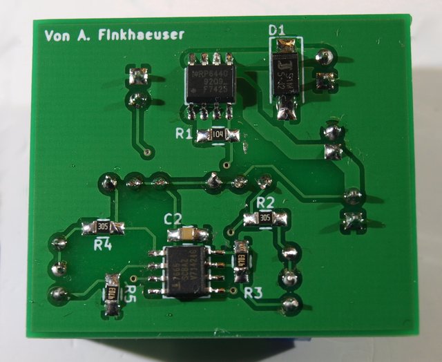 Bild bestückte Platine Rückseite