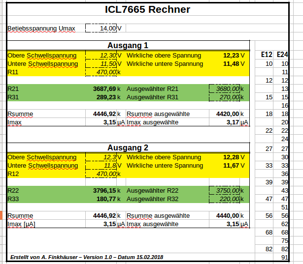 Screenshot vom ICL7665 Rechner