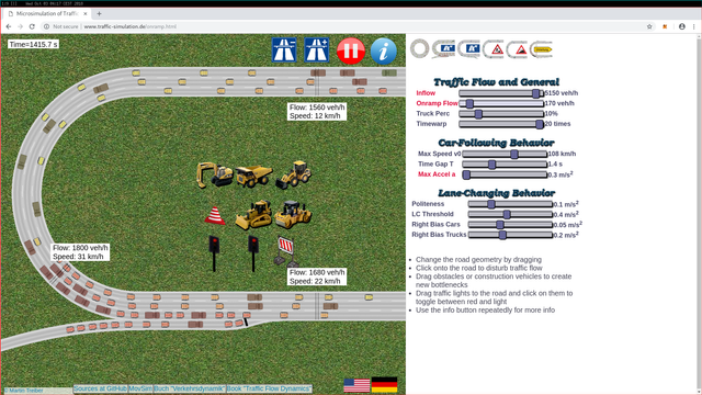 screenshot from a traffic simulator