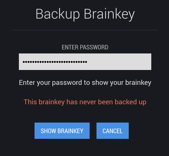 backup brainkey