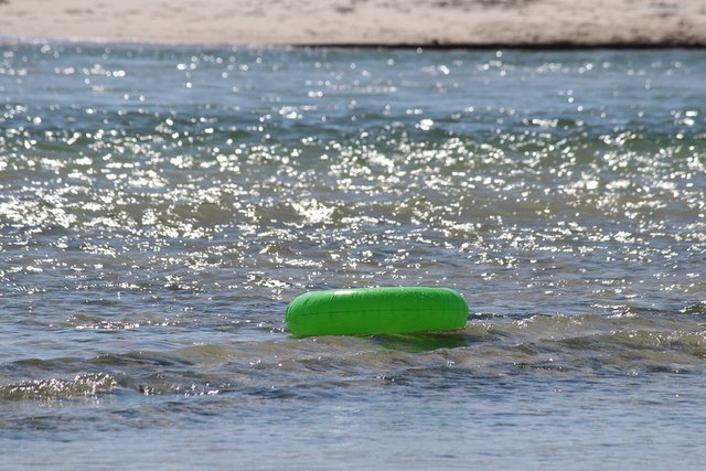 Swim ring at sea